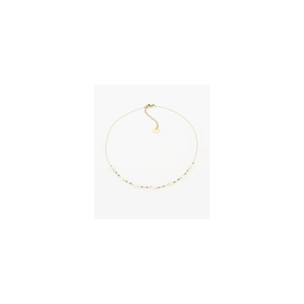 Collier Zoé en acier PVD jaune et nacre, ZAG bijoux, SNS10579-01SEL