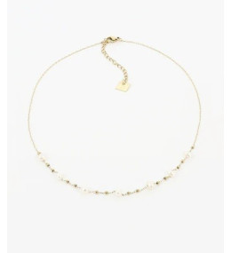 Collier Zoé en acier PVD jaune et nacre, ZAG bijoux, SNS10579-01SEL