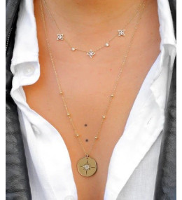 Le Collier Manhattan en acier PVD jaune, ZAG bijoux, SNS12221-01WHT