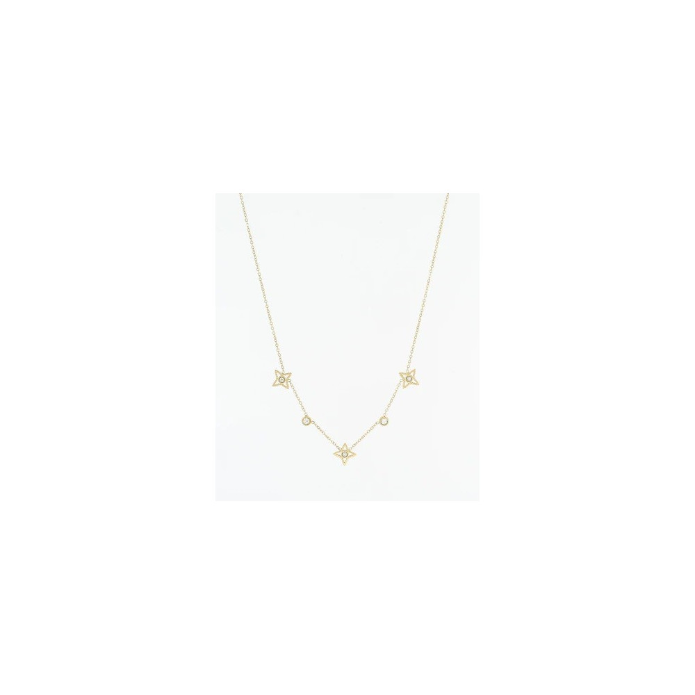 Collier Manhattan en acier PVD jaune, ZAG bijoux, SNS12221-01WHT