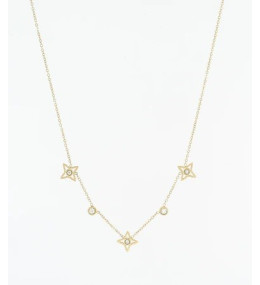Collier Manhattan en acier PVD jaune, ZAG bijoux, SNS12221-01WHT
