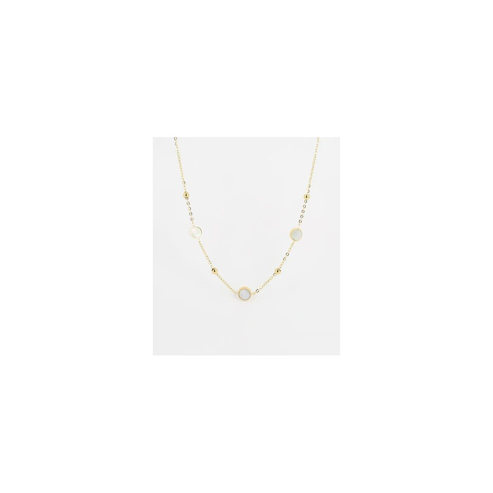 Collier Kalina en acier PVD jaune et nacre, ZAG bijoux, SNS16683-01SEL
