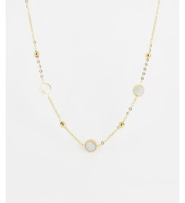Collier Kalina en acier PVD jaune et nacre, ZAG bijoux, SNS16683-01SEL