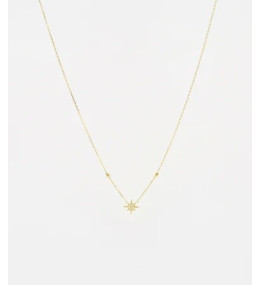 Collier Newton en acier PVD jaune et oxyde de zirconium, ZAG bijoux, SNS18297-01WHT