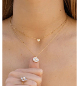 Le Collier Eternity en acier PVD jaune et oxydes de zirconium, ZAG bijoux, SNS18567-01SEL