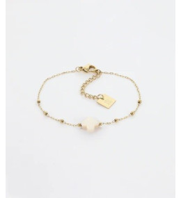 Bracelet Velasquez en acier PVD jaune et nacre, ZAG bijoux, SBS07970-01SEL