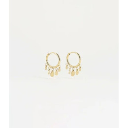 Boucles d'oreilles créoles confettis en acier PVD jaune, ZAG bijoux, SEC04242-01UNI