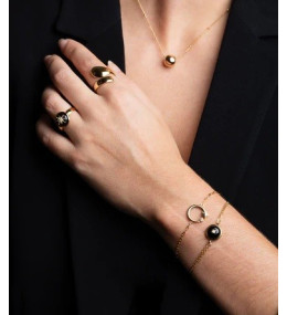 La Bague ajustable Hug en acier PVD jaune, ZAG bijoux, SRL22056-01UNI