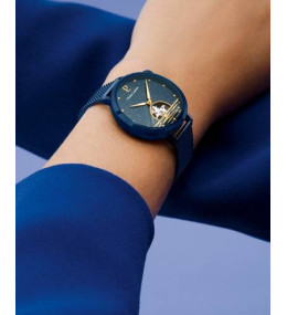 La Montre Femme Pierre Lannier Australe automatique acier PVD bleu, 148H866