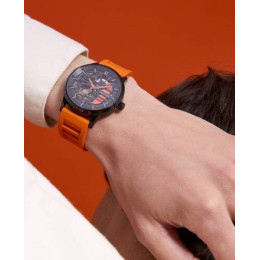 La Montre homme Pierre Lannier, PADDOCK (orange), Automatique caoutchouc, 341A499