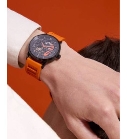 La Montre homme Pierre Lannier, PADDOCK (orange), Automatique caoutchouc, 341A499