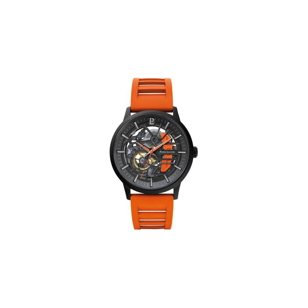 Montre homme Pierre Lannier, PADDOCK (orange), Automatique caoutchouc, 341A499