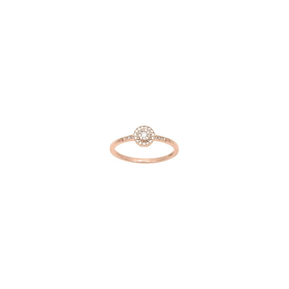 Bague or rose 750/1000 et diamant 0,10 carat by Stauffer