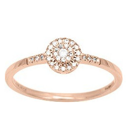 Bague or rose 750/1000 et diamant 0,10 carat by Stauffer