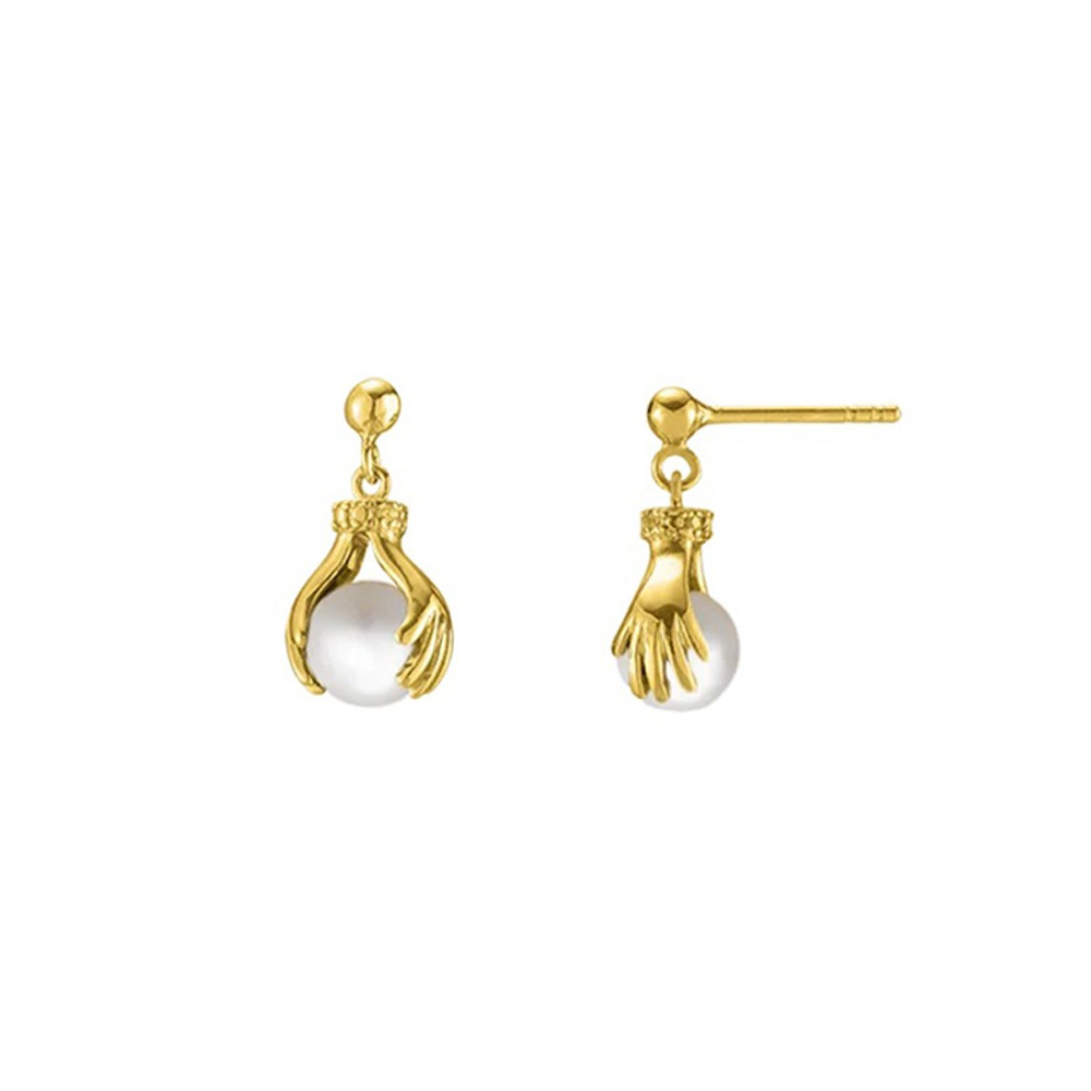 Boucles d'oreilles Jourdan Bijoux Hélicé, perles de culture et argent 925/1000 doré or jaune, AJF170222E Boucles d'oreilles Jourdan Bijoux Hélicé, perles de culture et argent 925/1000 doré or jaune, AJF170222E