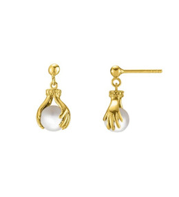 Boucles d'oreilles Jourdan Bijoux Hélicé, perles de culture et argent 925/1000 doré or jaune, AJF170222E