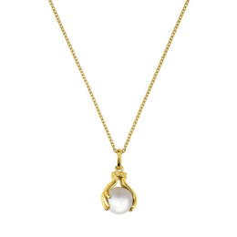 Collier Jourdan Bijoux Hélicé, perle de culture et argent 925/1000 doré or jaune, AJF170223N