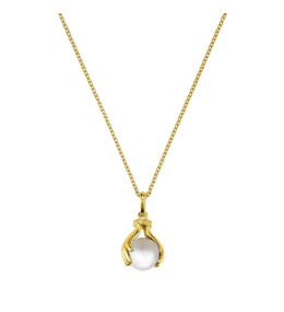 Collier Jourdan Bijoux Hélicé, perle de culture et argent 925/1000 doré or jaune, AJF170223N