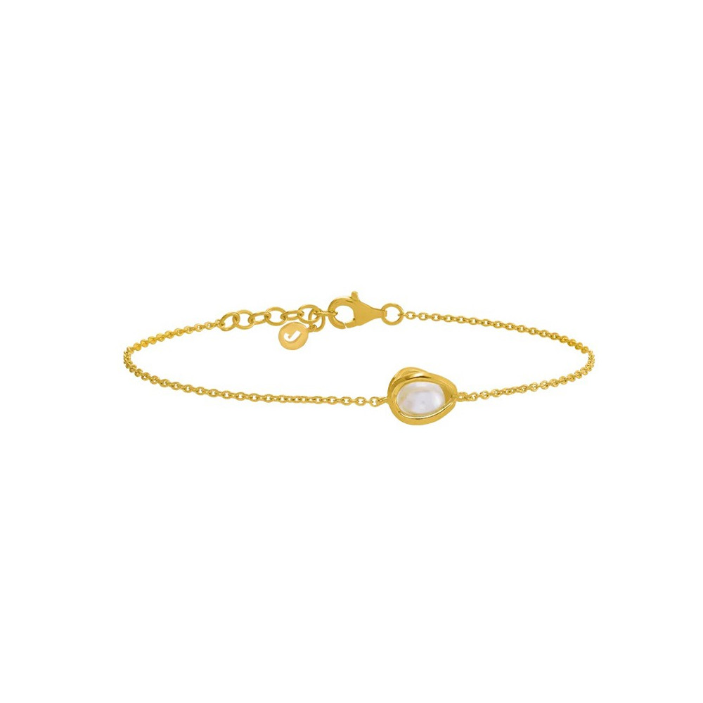 Bracelet Jourdan Bijoux Lyse, perle de culture et argent 925/1000 doré or jaune, AJF170263B