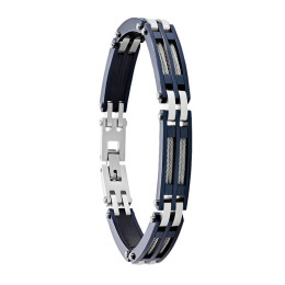 Bracelet Homme Jourdan bijou, PRIAM, acier PVD bleu, JH110049B