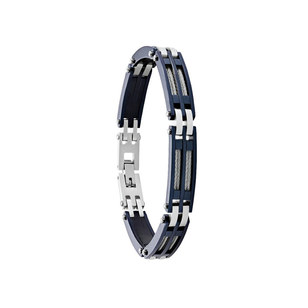 Bracelet Homme Jourdan bijou, PRIAM, acier PVD bleu, JH110049B