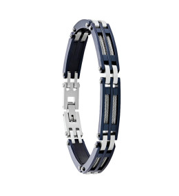 Bracelet Homme Jourdan bijou, PRIAM, acier PVD bleu, JH110049B