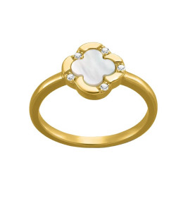 Bague femme, argent 925/1000 dorée or jaune 750/1000, Charles Garnier Paris 1901, LEGENDE petit trèfle, AGF170208R