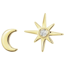 Boucles d'oreilles plaqué or, La Garçonne Diamant 26400042