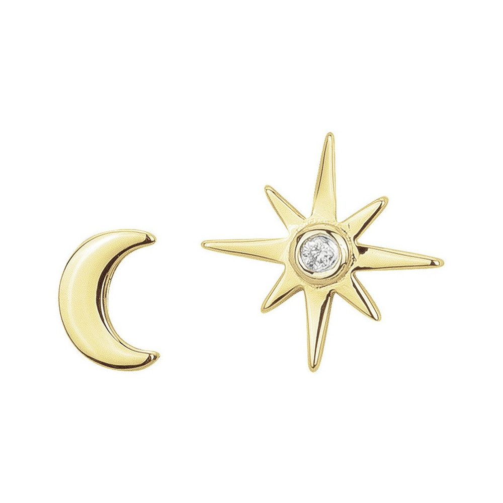 Boucles d'oreilles plaqué or, La Garçonne Diamant 26400042