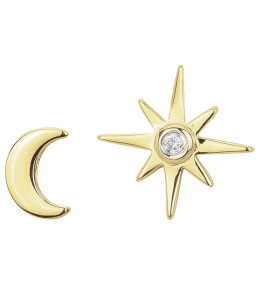 Boucles d'oreilles plaqué or, La Garçonne Diamant 26400042