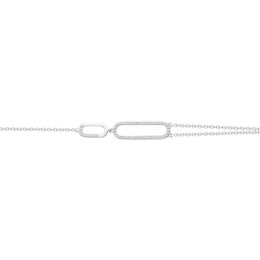Bracelet argent 925/1000, motifs ovales et 52 oxydes de zirconium by Stauffer