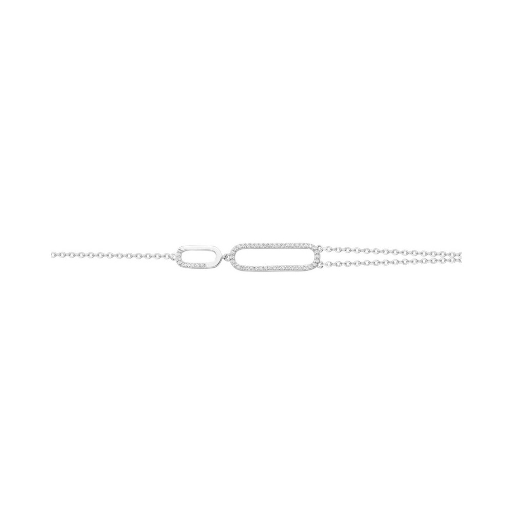 Bracelet argent 925/1000, motifs ovales et 52 oxydes de zirconium by Stauffer