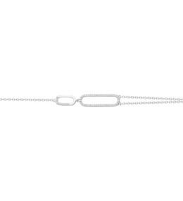 Bracelet argent 925/1000, motifs ovales et 52 oxydes de zirconium by Stauffer