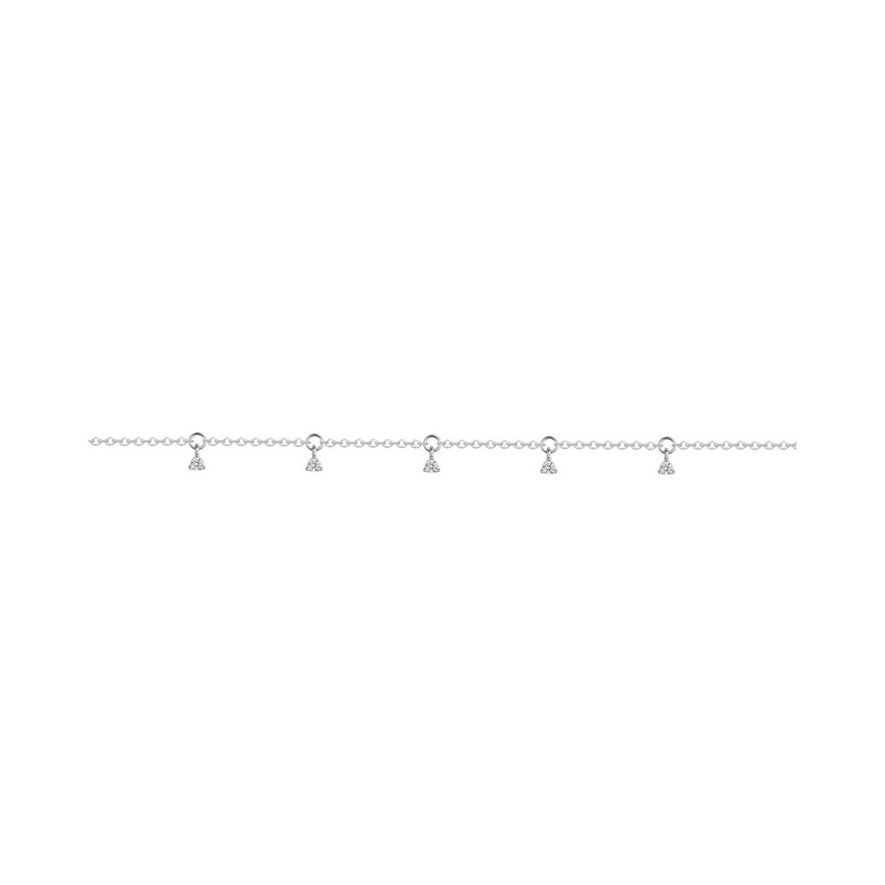 Bracelet argent 925/1000 et 5 oxydes de zirconium by Stauffer