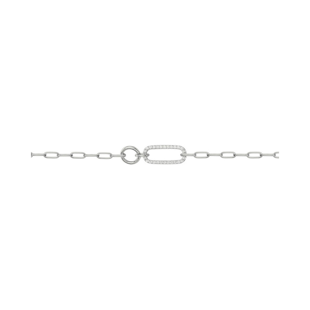 Bracelet argent 925/1000, motifs cercles et ovales et 28 oxydes de zirconium by Stauffer