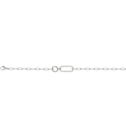 Le Bracelet argent 925/1000, motifs cercles et ovales et 28 oxydes de zirconium by Stauffer
