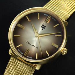 Montre Femme Lip Dauphine, acier PVD jaune, 29 mm, quartz, Ref 671953