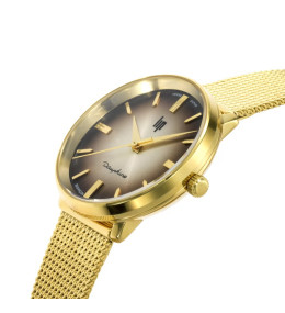 Montre Femme Lip Dauphine, acier PVD jaune, 29 mm, quartz, Ref 671953