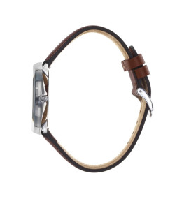 Montre Homme Lip Dauphine, acier et cuir, 38 mm, quartz, Ref 671955
