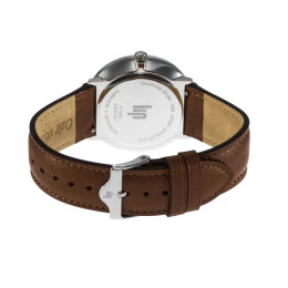 Montre Homme Lip Dauphine, acier et cuir, 38 mm, quartz, Ref 671955