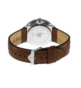 Montre Homme Lip Dauphine, acier et cuir, 38 mm, quartz, Ref 671955