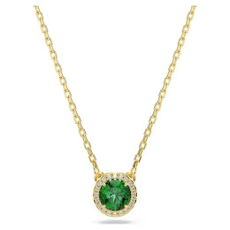 Collier Swarovski Una Angelic, Coupe ronde, Pavé, Vert, Placage de ton or, 5680557