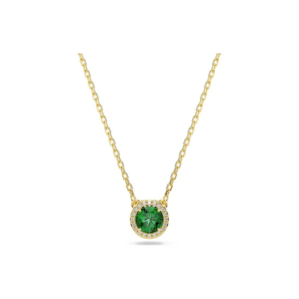 Collier Swarovski Una Angelic, Coupe ronde, Pavé, Vert, Placage de ton or, 5680557