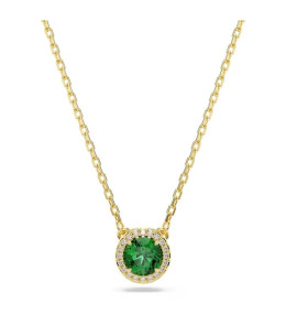 Collier Swarovski Una Angelic, Coupe ronde, Pavé, Vert, Placage de ton or, 5680557