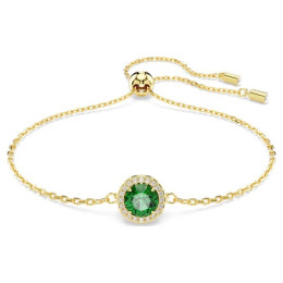 Bracelet Swarovski Una Angelic, Coupe ronde, Pavé, Vert, Placage de ton or, 5680559