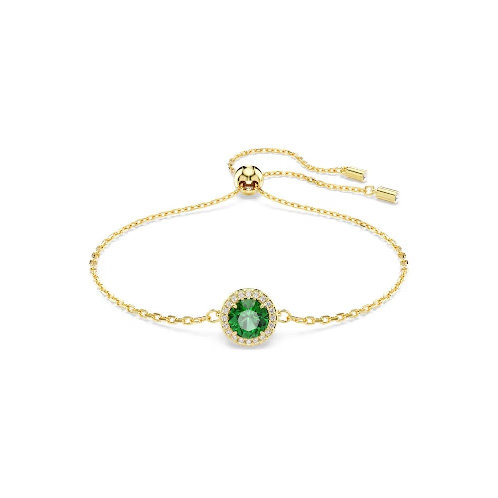Bracelet Swarovski Una Angelic, Coupe ronde, Pavé, Vert, Placage de ton or, 5680559