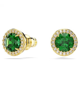 Les Boucles d'oreilles Swarovski Una Angelic, Taille ronde, Vertes, Placage de ton or, 5680562