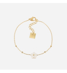 Le Bracelet Vahine en acier PVD jaune et nacre, ZAG bijoux, SBS19869-01SEL