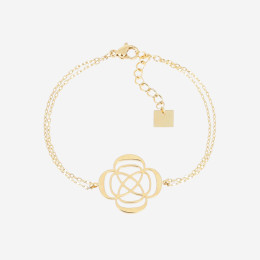 Le Bracelet Isaki en acier PVD jaune, motif fleur, ZAG bijoux, SBS24505-01UNI