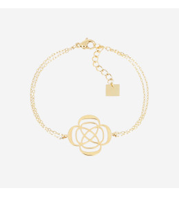 Le Bracelet Isaki en acier PVD jaune, motif fleur, ZAG bijoux, SBS24505-01UNI